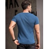 image:imageCOOFANDY Mens Muscle T Shirts Stretch Short Sleeve V Neck Bodybuilding Workout Tee Shirts Ribbed Knit ShirtBlue