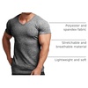 image:imageCOOFANDY Mens Muscle T Shirts Stretch Short Sleeve V Neck Bodybuilding Workout Tee Shirts Ribbed Knit ShirtDark Grey