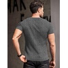 image:imageCOOFANDY Mens Muscle T Shirts Stretch Short Sleeve V Neck Bodybuilding Workout Tee Shirts Ribbed Knit ShirtDark Grey