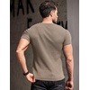 image:imageCOOFANDY Mens Muscle T Shirts Stretch Short Sleeve V Neck Bodybuilding Workout Tee Shirts Ribbed Knit ShirtDark Khaki