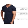 image:imageCOOFANDY Mens Muscle T Shirts Stretch Short Sleeve V Neck Bodybuilding Workout Tee Shirts Ribbed Knit ShirtNavy Blue