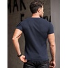 image:imageCOOFANDY Mens Muscle T Shirts Stretch Short Sleeve V Neck Bodybuilding Workout Tee Shirts Ribbed Knit ShirtNavy Blue