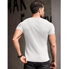 image:imageCOOFANDY Mens Muscle T Shirts Stretch Short Sleeve V Neck Bodybuilding Workout Tee Shirts Ribbed Knit ShirtWhite