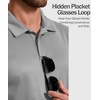 image:imageCOOFANDY Mens Polo Shirt Short Sleeve Quick Dry Tactical Shirts Golf Polos Collared Work Shirts for Men with PocketLight Grey