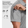image:imageCOOFANDY Mens Polo Shirt Short Sleeve Quick Dry Tactical Shirts Golf Polos Collared Work Shirts for Men with PocketLight Grey