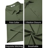 image:imageCOOFANDY Mens Polo Shirts Short Sleeve Slim Fit Casual Solid Basic Golf Shirt Collared TShirtArmy Green