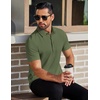 image:imageCOOFANDY Mens Polo Shirts Short Sleeve Slim Fit Casual Solid Basic Golf Shirt Collared TShirtArmy Green