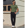 image:imageCOOFANDY Mens Polo Shirts Short Sleeve Slim Fit Casual Solid Basic Golf Shirt Collared TShirtArmy Green