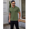 image:imageCOOFANDY Mens Polo Shirts Short Sleeve Slim Fit Casual Solid Basic Golf Shirt Collared TShirtArmy Green