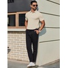 image:imageCOOFANDY Mens Polo Shirts Short Sleeve Slim Fit Casual Solid Basic Golf Shirt Collared TShirtLight Khaki