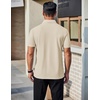 image:imageCOOFANDY Mens Polo Shirts Short Sleeve Slim Fit Casual Solid Basic Golf Shirt Collared TShirtLight Khaki