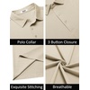 image:imageCOOFANDY Mens Polo Shirts Short Sleeve Slim Fit Casual Solid Basic Golf Shirt Collared TShirtLight Khaki