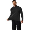 image:imageCOOFANDY Mens Quarter Zip Pullover Long Sleeve Sweatshirt 14 Zip Golf Shirt Winter Fleece Lined Thermal PulloverBlack