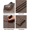 image:imageCOOFANDY Mens Quarter Zip Pullover Long Sleeve Sweatshirt 14 Zip Golf Shirt Winter Fleece Lined Thermal PulloverBrown
