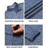 image:imageCOOFANDY Mens Quarter Zip Pullover Long Sleeve Sweatshirt 14 Zip Golf Shirt Winter Fleece Lined Thermal PulloverGray Blue