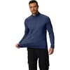 image:imageCOOFANDY Mens Quarter Zip Pullover Long Sleeve Sweatshirt 14 Zip Golf Shirt Winter Fleece Lined Thermal PulloverNavy Blue