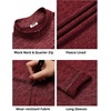 image:imageCOOFANDY Mens Quarter Zip Pullover Long Sleeve Sweatshirt 14 Zip Golf Shirt Winter Fleece Lined Thermal PulloverWine Red