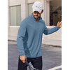 image:imageCOOFANDY Mens Quarter Zip Pullover Shirts Long Sleeve Sun Protection UPF 50 Rash Guard Athletic Golf Running ShirtDeep Blue