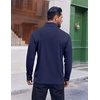 image:imageCOOFANDY Mens Quarter Zip Pullover Shirts Long Sleeve Sun Protection UPF 50 Rash Guard Athletic Golf Running ShirtNavy Blue