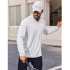 image:imageCOOFANDY Mens Quarter Zip Pullover Shirts Long Sleeve Sun Protection UPF 50 Rash Guard Athletic Golf Running ShirtWhite
