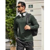 image:imageCOOFANDY Mens Quarter Zip Shirts Workout Fleece Lined Lightweight Long Sleeve Pullover SweatshirtsArmy Green