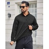 image:imageCOOFANDY Mens Quarter Zip Shirts Workout Fleece Lined Lightweight Long Sleeve Pullover SweatshirtsBlack