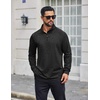 image:imageCOOFANDY Mens Quarter Zip Shirts Workout Fleece Lined Lightweight Long Sleeve Pullover SweatshirtsBlack