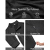 image:imageCOOFANDY Mens Quarter Zip Shirts Workout Fleece Lined Lightweight Long Sleeve Pullover SweatshirtsBlack