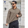 image:imageCOOFANDY Mens Quarter Zip Shirts Workout Fleece Lined Lightweight Long Sleeve Pullover SweatshirtsBrown