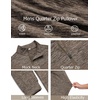 image:imageCOOFANDY Mens Quarter Zip Shirts Workout Fleece Lined Lightweight Long Sleeve Pullover SweatshirtsBrown