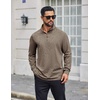 image:imageCOOFANDY Mens Quarter Zip Shirts Workout Fleece Lined Lightweight Long Sleeve Pullover SweatshirtsBrown