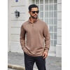 image:imageCOOFANDY Mens Quarter Zip Shirts Workout Fleece Lined Lightweight Long Sleeve Pullover SweatshirtsLight Brown