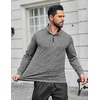image:imageCOOFANDY Mens Quarter Zip Shirts Workout Fleece Lined Lightweight Long Sleeve Pullover SweatshirtsLight Grey