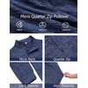 image:imageCOOFANDY Mens Quarter Zip Shirts Workout Fleece Lined Lightweight Long Sleeve Pullover SweatshirtsNavy Blue