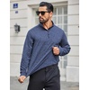 image:imageCOOFANDY Mens Quarter Zip Shirts Workout Fleece Lined Lightweight Long Sleeve Pullover SweatshirtsNavy Blue