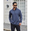 image:imageCOOFANDY Mens Quarter Zip Shirts Workout Fleece Lined Lightweight Long Sleeve Pullover SweatshirtsNavy Blue