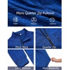 image:imageCOOFANDY Mens Quarter Zip Shirts Workout Fleece Lined Lightweight Long Sleeve Pullover SweatshirtsSky Blue