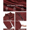 image:imageCOOFANDY Mens Quarter Zip Shirts Workout Fleece Lined Lightweight Long Sleeve Pullover SweatshirtsWine Red
