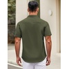 image:imageCOOFANDY Mens Short Sleeve Casual Button Down Shirts Summer Untucked Dress Shirts with PocketArmy Green