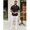 image:imageCOOFANDY Mens Short Sleeve Casual Button Down Shirts Summer Untucked Dress Shirts with PocketBlack