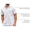 image:imageCOOFANDY Mens Short Sleeve Casual Button Down Shirts Summer Untucked Dress Shirts with PocketBlack Dotwhite