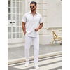 image:imageCOOFANDY Mens Short Sleeve Casual Button Down Shirts Summer Untucked Dress Shirts with PocketBlack Dotwhite