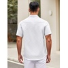 image:imageCOOFANDY Mens Short Sleeve Casual Button Down Shirts Summer Untucked Dress Shirts with PocketBlack Dotwhite