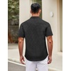 image:imageCOOFANDY Mens Short Sleeve Casual Button Down Shirts Summer Untucked Dress Shirts with PocketBlack Plaid Pattern