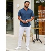 image:imageCOOFANDY Mens Short Sleeve Casual Button Down Shirts Summer Untucked Dress Shirts with PocketBlue