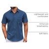 image:imageCOOFANDY Mens Short Sleeve Casual Button Down Shirts Summer Untucked Dress Shirts with PocketBlue