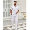 image:imageCOOFANDY Mens Short Sleeve Casual Button Down Shirts Summer Untucked Dress Shirts with PocketBlue Dotwhite