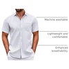 image:imageCOOFANDY Mens Short Sleeve Casual Button Down Shirts Summer Untucked Dress Shirts with PocketBlue Dotwhite
