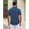 image:imageCOOFANDY Mens Short Sleeve Casual Button Down Shirts Summer Untucked Dress Shirts with PocketBlue Plaid Pattern