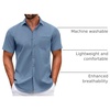 image:imageCOOFANDY Mens Short Sleeve Casual Button Down Shirts Summer Untucked Dress Shirts with PocketCaptain Blue